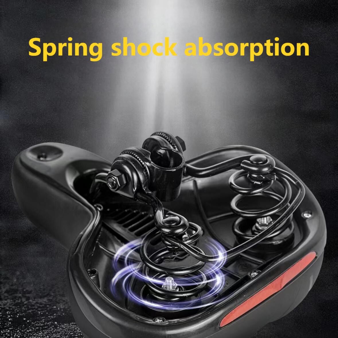 Wide, cushioned, and shock-absorbing bike saddle with memory foam and waterproof design – ensures ultimate comfort and support for every ride, whether on MTB, road, or indoor exercise bikes.
