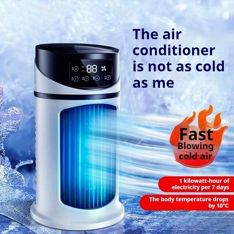 USB portable air conditioner humidifier - 6-speed adjustment, ultra-quiet 25 decibels, mini air conditioner for home, office and dormitory, 6-hour timer, festival gift, suitable for use in home, office and dormitory