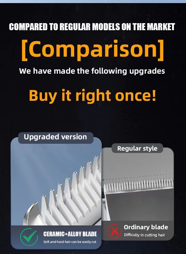 electric hair clipper two-piece set features a trendy and convenient design to meet the needs of family haircuts.   It is safe and easy to operate, providing powerful and precise trimming for styling, beard and sideburns care.   It can easily create an el