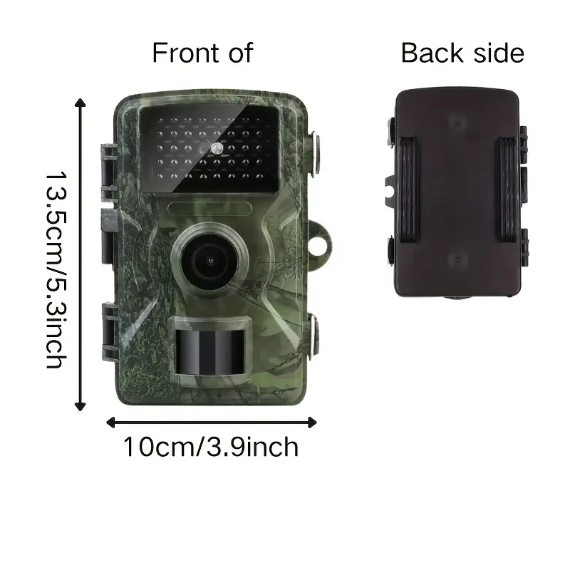 Hiking and hunting camera with night vision function, high-definition, 0.8s trigger, 120 ° wide-angle lens, used for outdoor camping, wildlife monitoring, home security monitoring, orchard monitoring (battery not included)