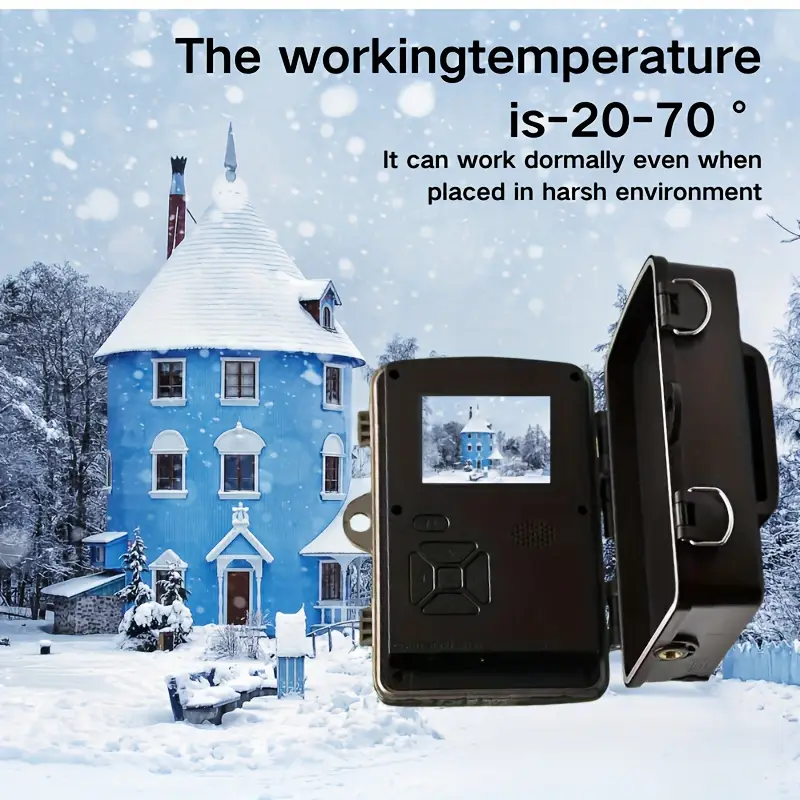 Hiking and hunting camera with night vision function, high-definition, 0.8s trigger, 120 ° wide-angle lens, used for outdoor camping, wildlife monitoring, home security monitoring, orchard monitoring (battery not included)