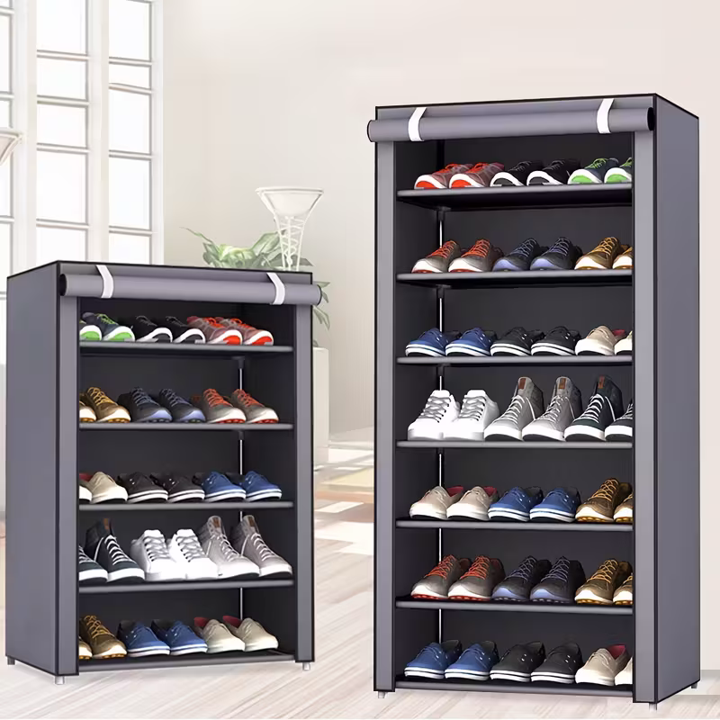 Multi-functional 10-layer shoe rack (can be freely disassembled into any number of layers) - Easy to assemble, portable for storage, suitable for 15 to 27 pairs of sports shoes, high heels and boots, it is an ideal choice for home use