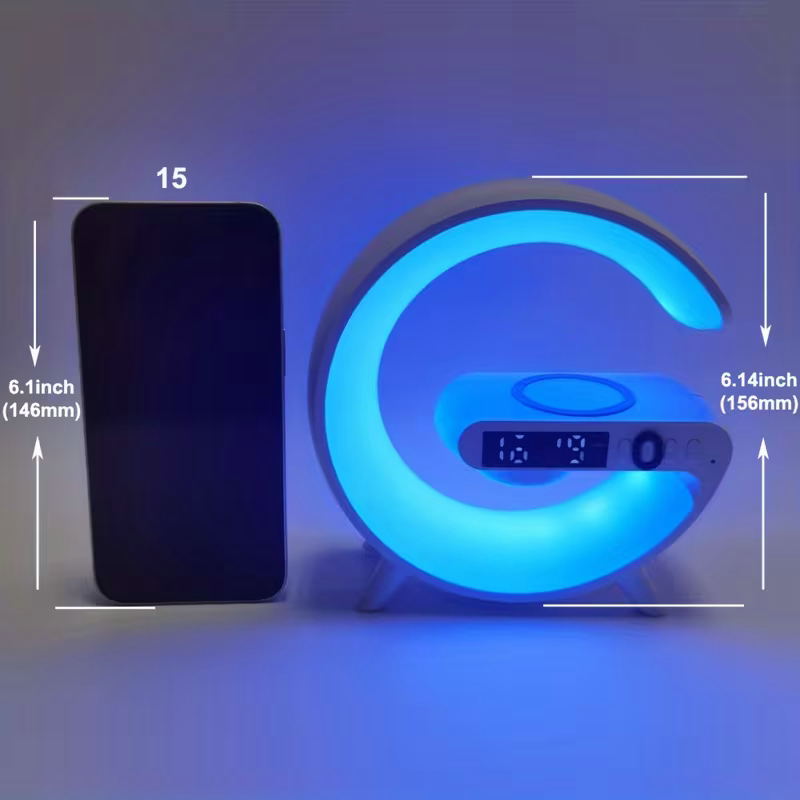 Wireless speaker with mobile phone charger; Creative ambient light night light; multi-functional music speaker suitable for teenagers and adults; bedroom bedside sound gift