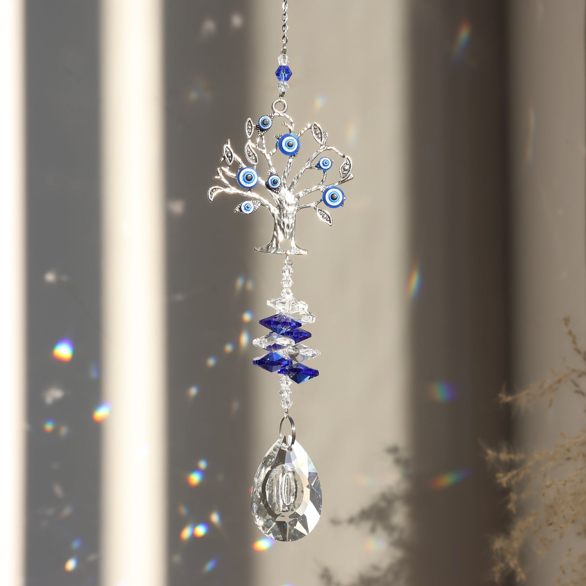 3pc Evil Eye Crystal Sun Capture Pendant Suitable for Home Window Decoration and Garden Hanging Decoration