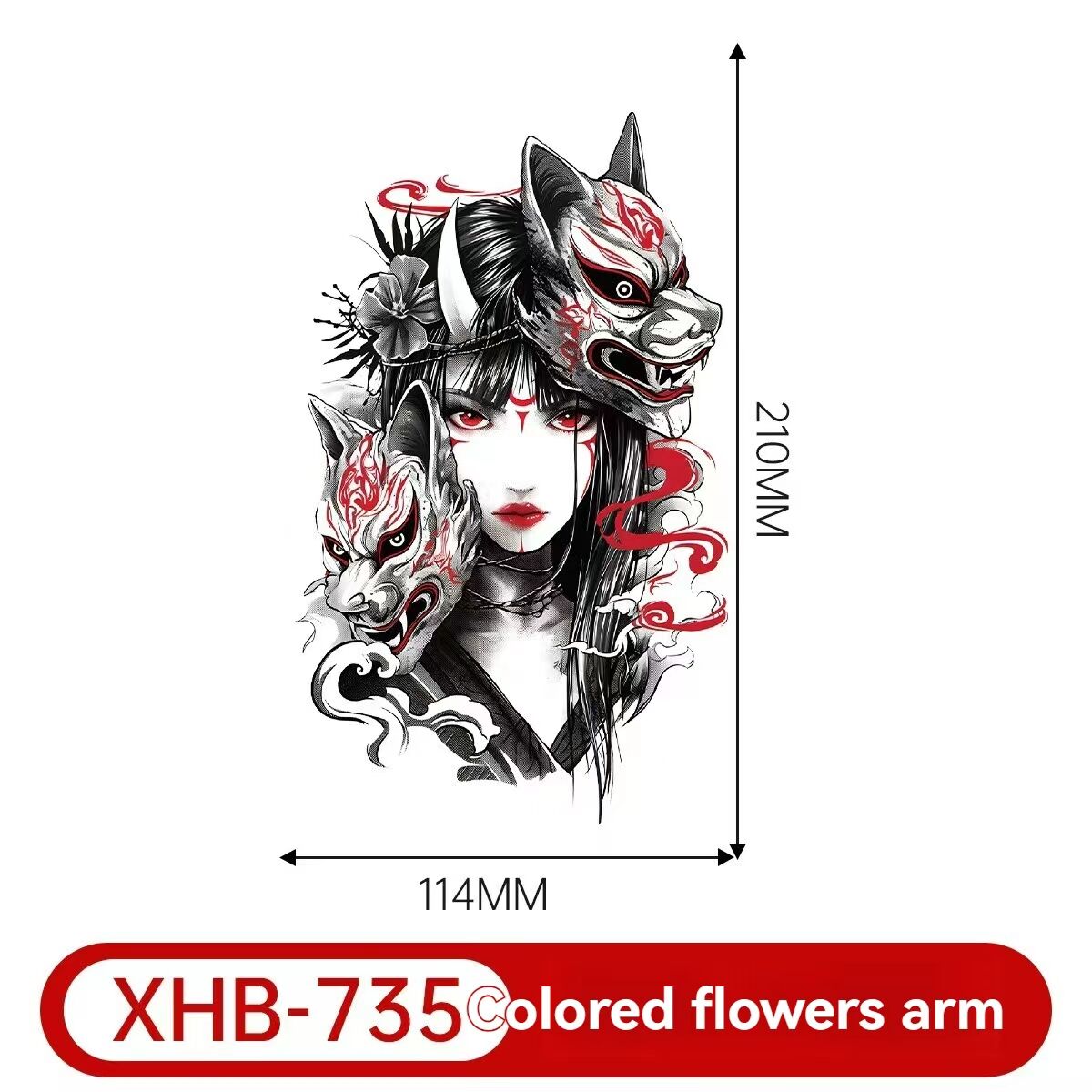 8 new colorful half-arm tattoo stickers, anime colorful waterproof resin one-time tattoo stickers