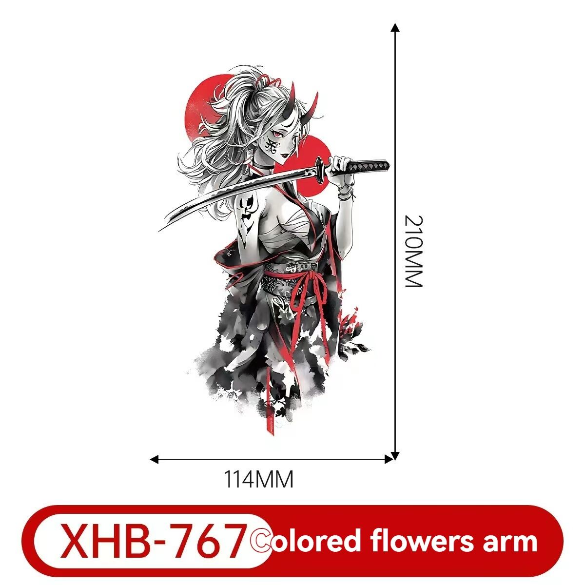 8 new colorful half-arm tattoo stickers, anime colorful waterproof resin one-time tattoo stickers