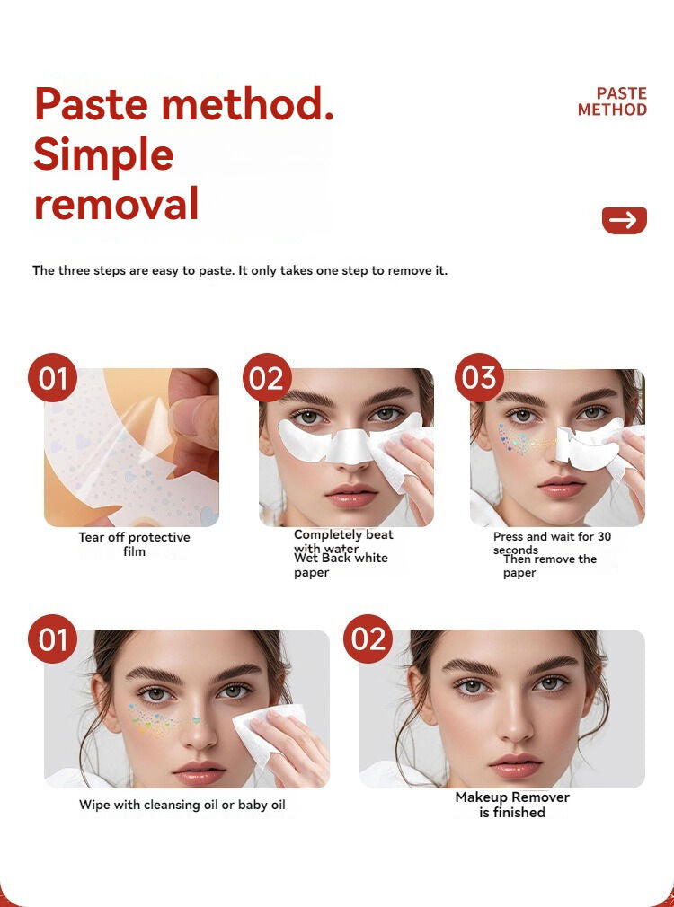 Christmas makeup face stickers, waterproof and sweat-proof face stickers, temporary makeup party stickers, embossed freckle stickers, cute face stickers 20 pieces