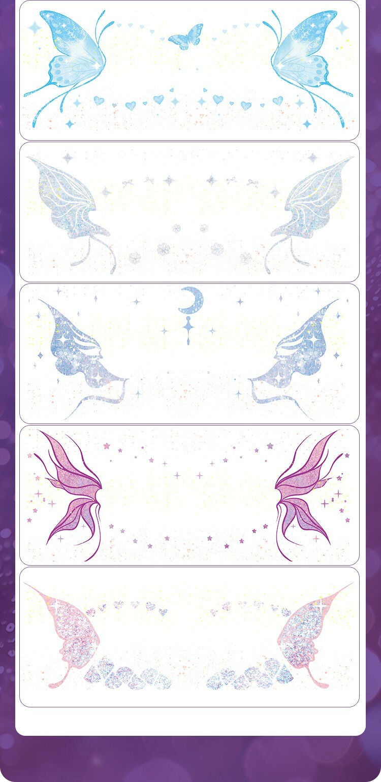 Shimmer butterfly face stickers Party decoration stickers can be peeled off Magic show party festival multi-color optional 10 pieces