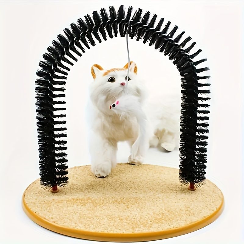 Cat grooming and scratching toys that cats can't resist - Cat Arch Self-Groomer: pamper your cat with massages and grooming brushes!