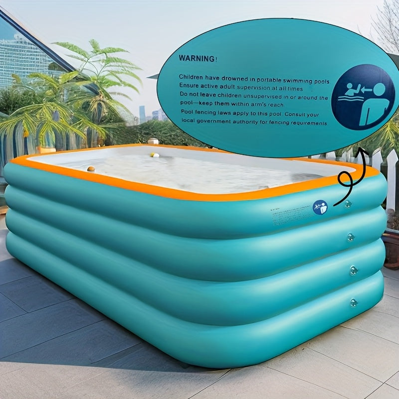 Large inflatable swimming pool, green swimming pool, suitable for home yard, outdoor pool, summer family gathering, must-have pool for playing water