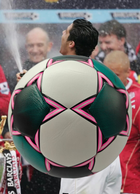 A stylish, trendy, durable, high-return, soft soccer ball with a commemorative design