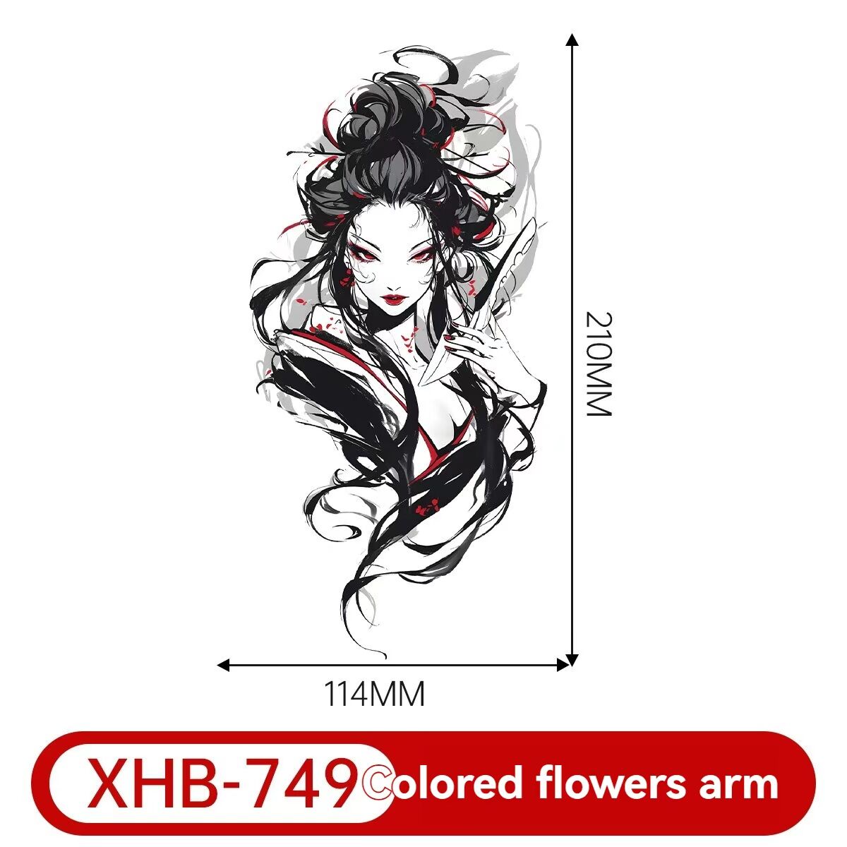 4PCS Half Arm Tattoo Sticker Resin Anime Colorful Waterproof One-time Tattoo Sticker
