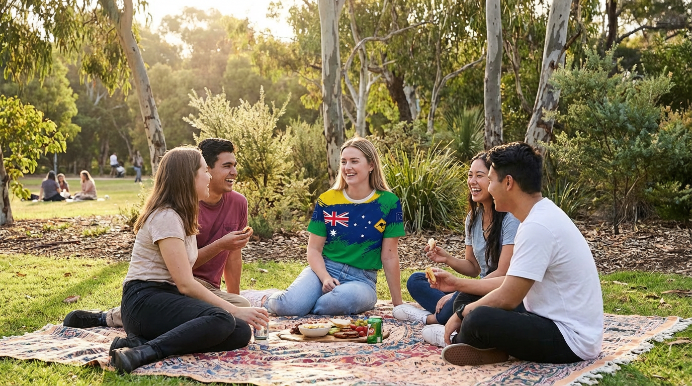Australian Flag & Kangaroo Print Unisex O-Neck Short Sleeve T-Shirt Summer Breathable Cotton-Blend Streetwear Top（M）