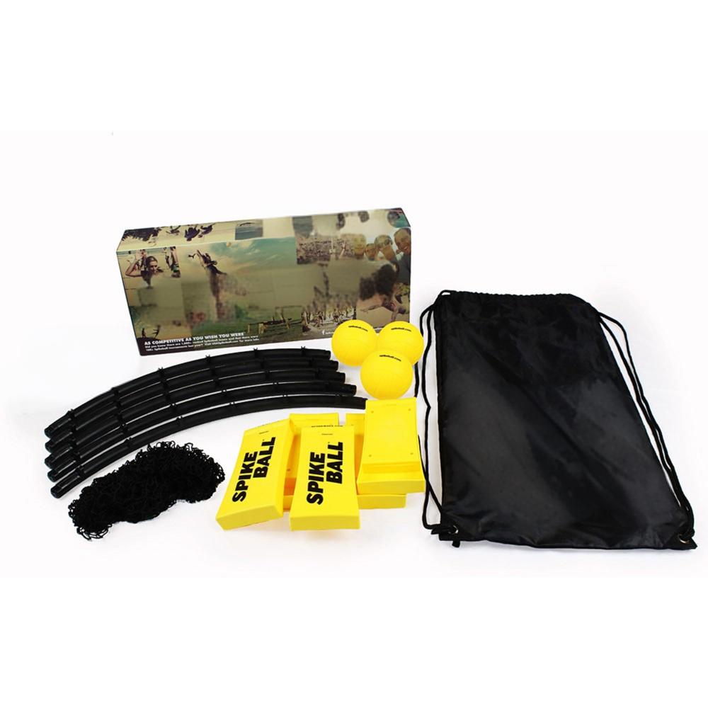 W3 Ball Original Roundnet Game Set, 4-Player Outdoor Volleyball with 3 Balls, Net & Bag for Lawn, Sand & Indoors