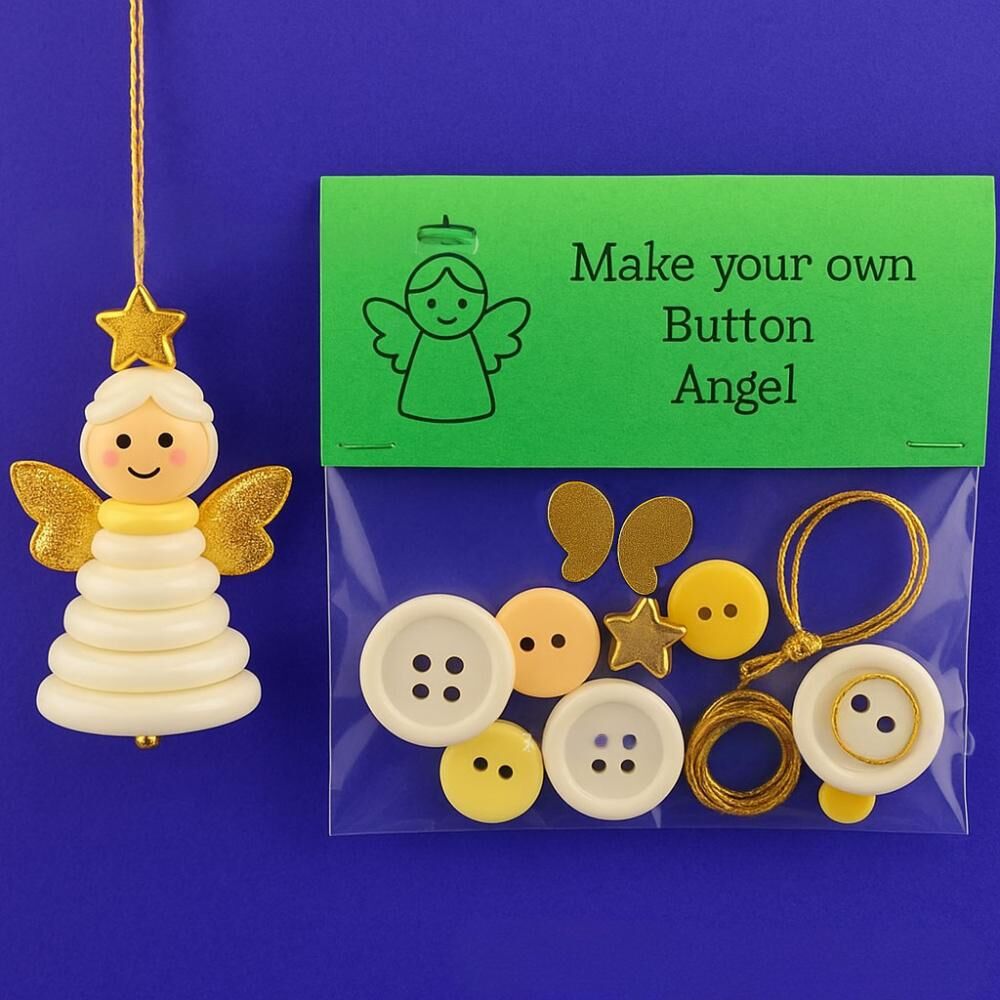 Christmas gift Christmas Button Ornament - Festive Santa Design Craft Kit （Snowman）