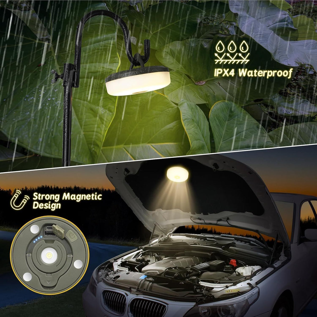 Solar Camping String Lights: 5-Mode IPX4 Waterproof USB/Solar Powered 2-in-1 for Outdoor Tents, Hiking & Party Decor