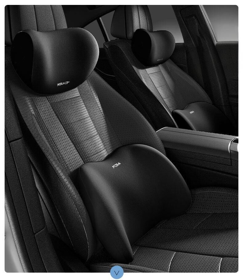 Christmas gift Car Headrest & Lumbar Support Set, Ergonomic Plush Cushion for Driver & Passenger, Comfort & Spine Protection for Long Drives（pink）