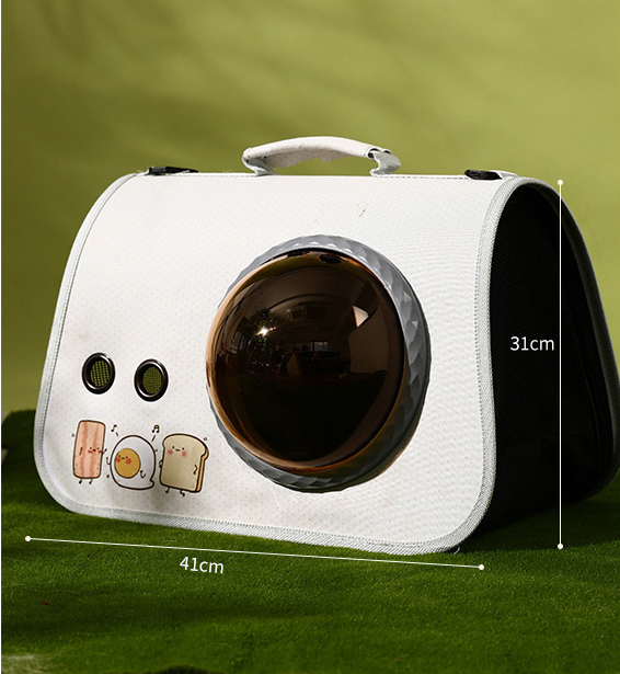 Printed Space Capsule Cat Bag, Large Capacity Crossbody Dog Bag, Universal Pet Bag for All Seasons