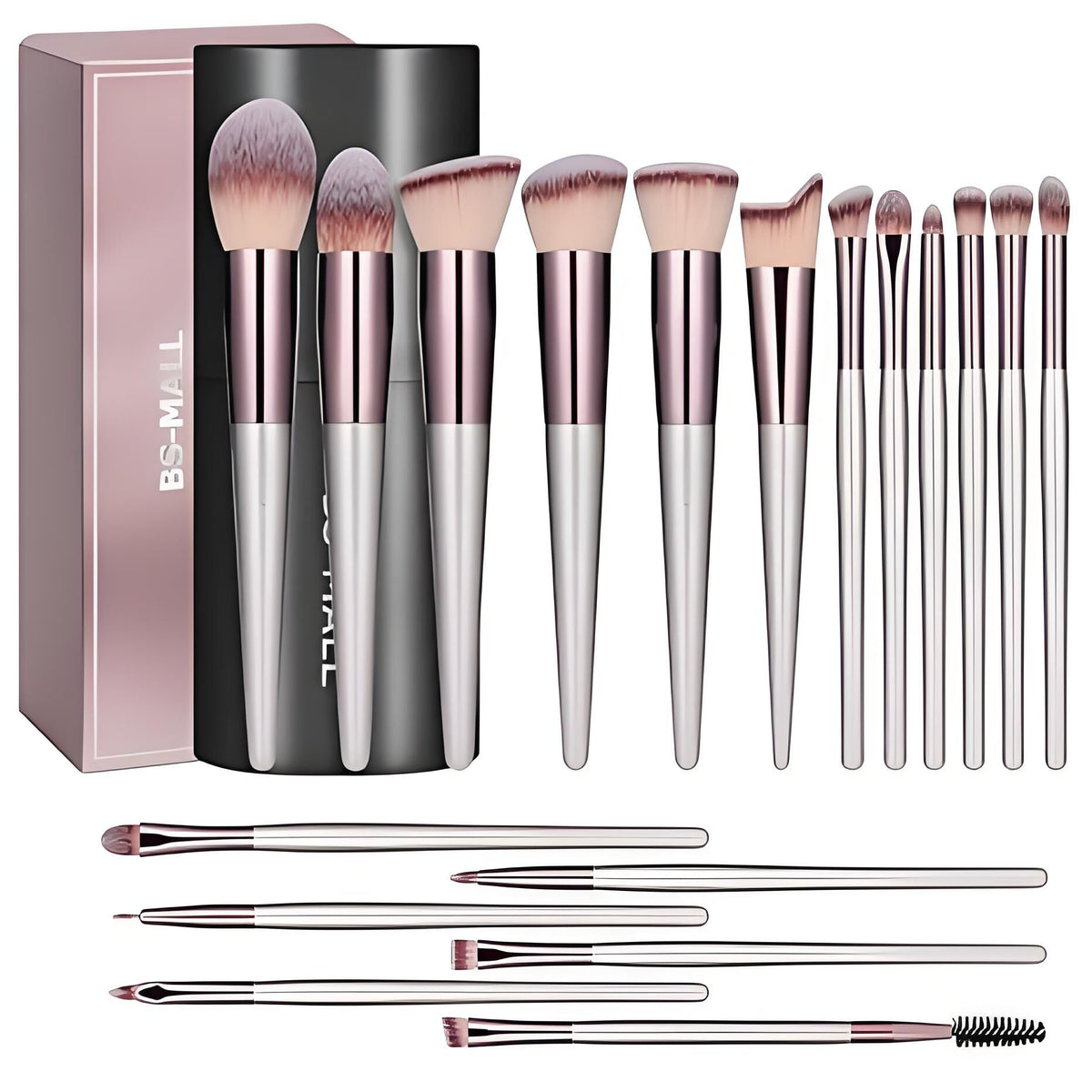 Champagne Gold Makeup Brush Set (18-Piece): Professional, Cruelty-Free for Foundation, Blush &amp; Eyeshadow, Ideal for Aussies