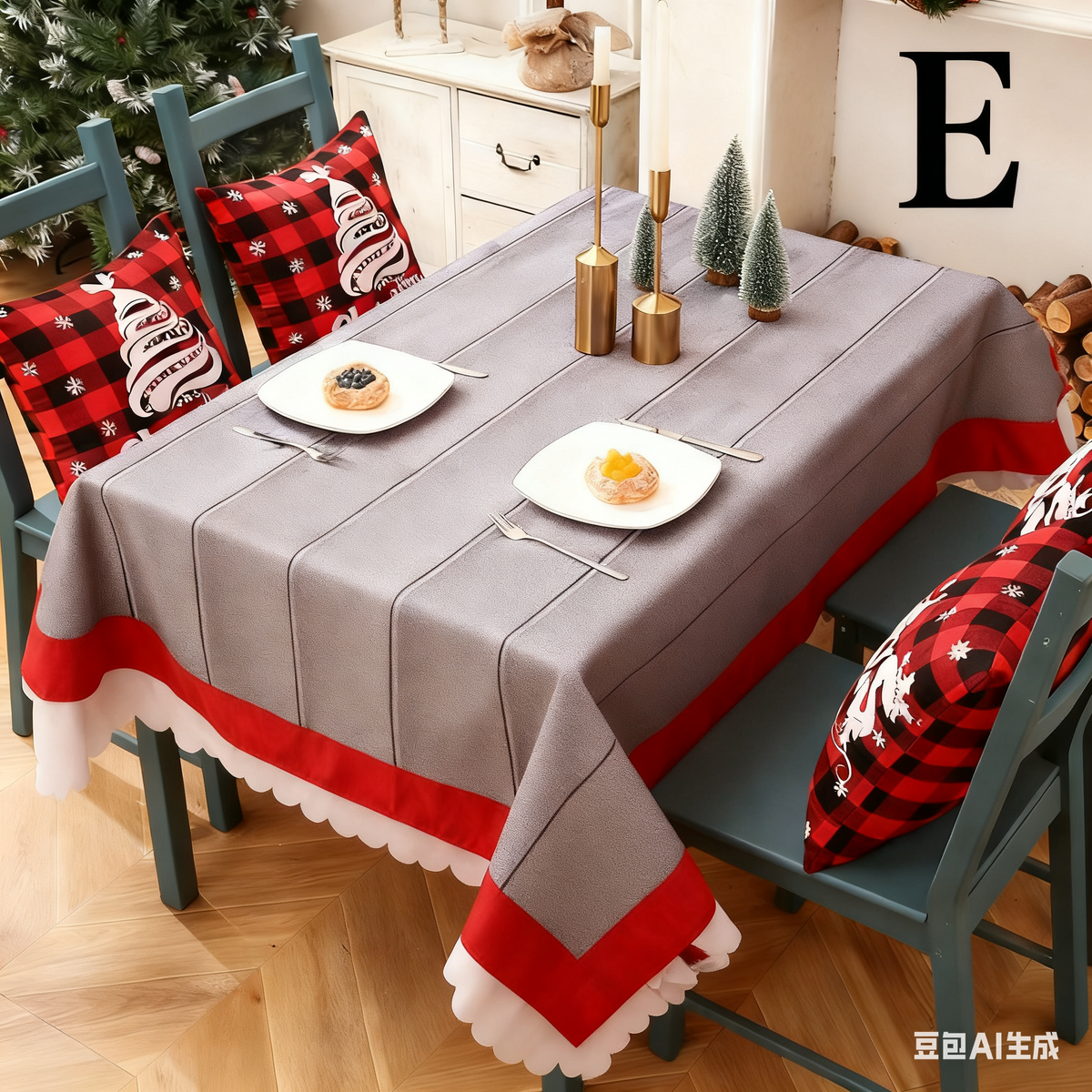 Christmas gift Christmas Tablecloth - Festive 180x150cm Table Cover for Holiday Dining & Home Decor（D）