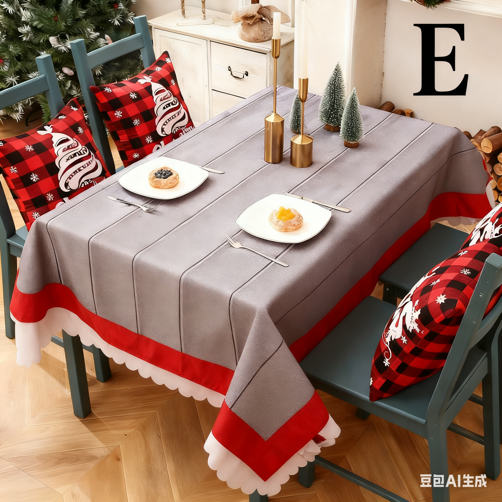 Christmas gift Christmas Tablecloth - Festive 180x150cm Table Cover for Holiday Dining & Home Decor（F）