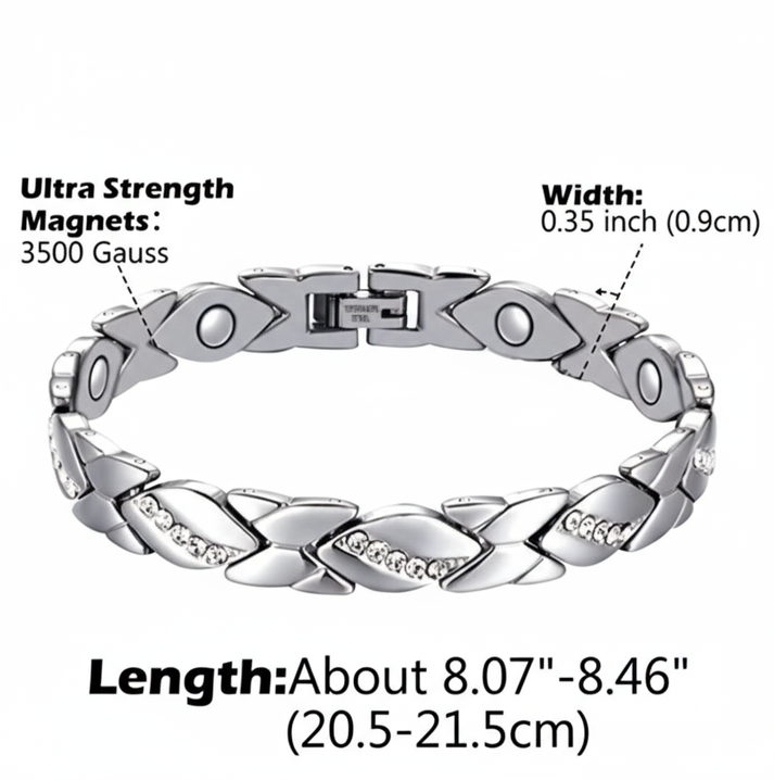 Christmas gift Stylish Ancient Copper Magnetic Therapy Bracelet with Diamond Accents - Enhance Health & Elegance（Rose gold）