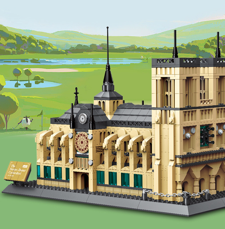Notre-Dame Cathedral of Paris Mini Building Blocks Model – Iconic Gothic Landmark for Home Display, Educational Play &amp; Gift-Giving (Beige) | Other Architectural Models Available In-Store
