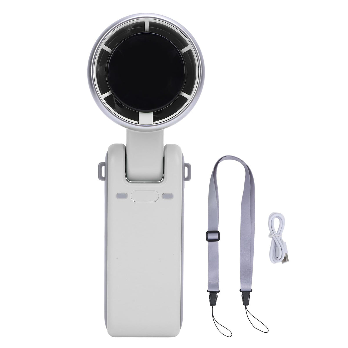 Portable Turbo Handheld Fan with Digital Display – 5-Speed Rechargeable Mini Fan, 3600mAh Battery, Foldable &amp; Neck Strap Design for Outdoor Travel and Daily Use(White)