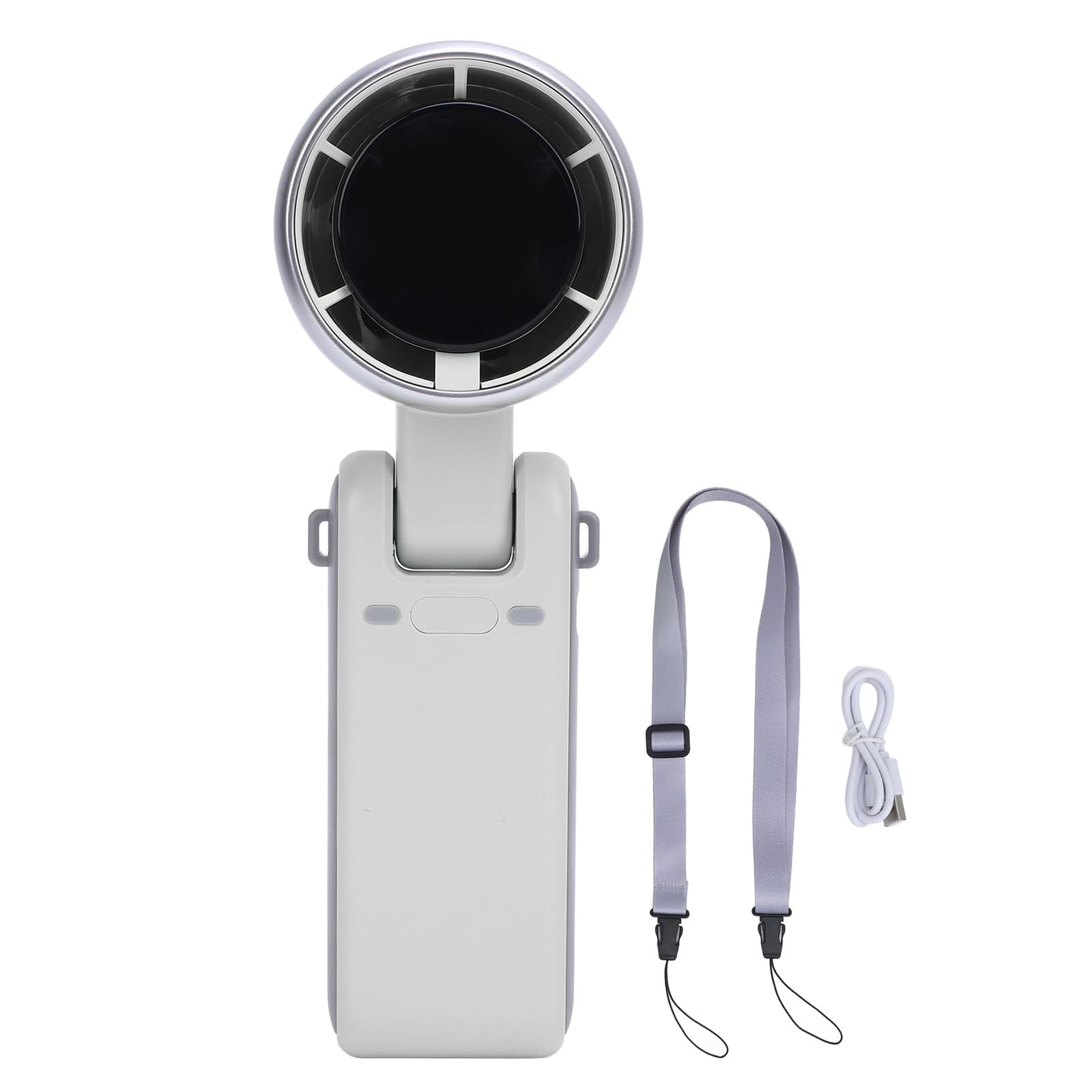 Portable Turbo Handheld Fan with Digital Display – 5-Speed Rechargeable Mini Fan, 3600mAh Battery, Foldable & Neck Strap Design for Outdoor Travel and Daily Use(White)