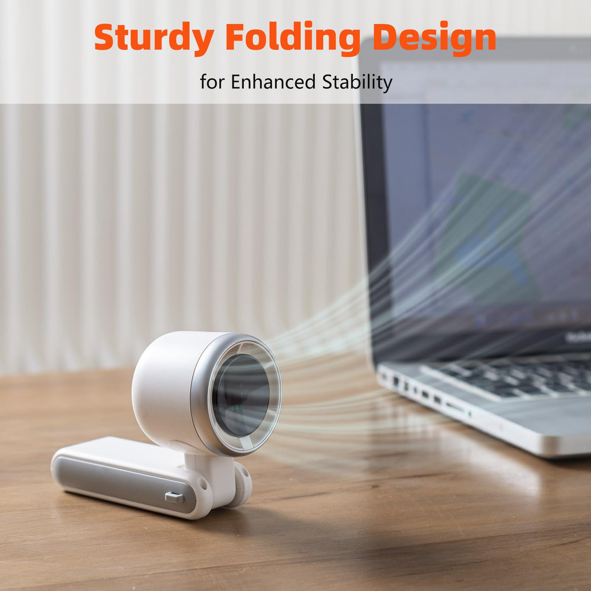 Portable Turbo Handheld Fan with Digital Display – 5-Speed Rechargeable Mini Fan, 3600mAh Battery, Foldable & Neck Strap Design for Outdoor Travel and Daily Use(White)