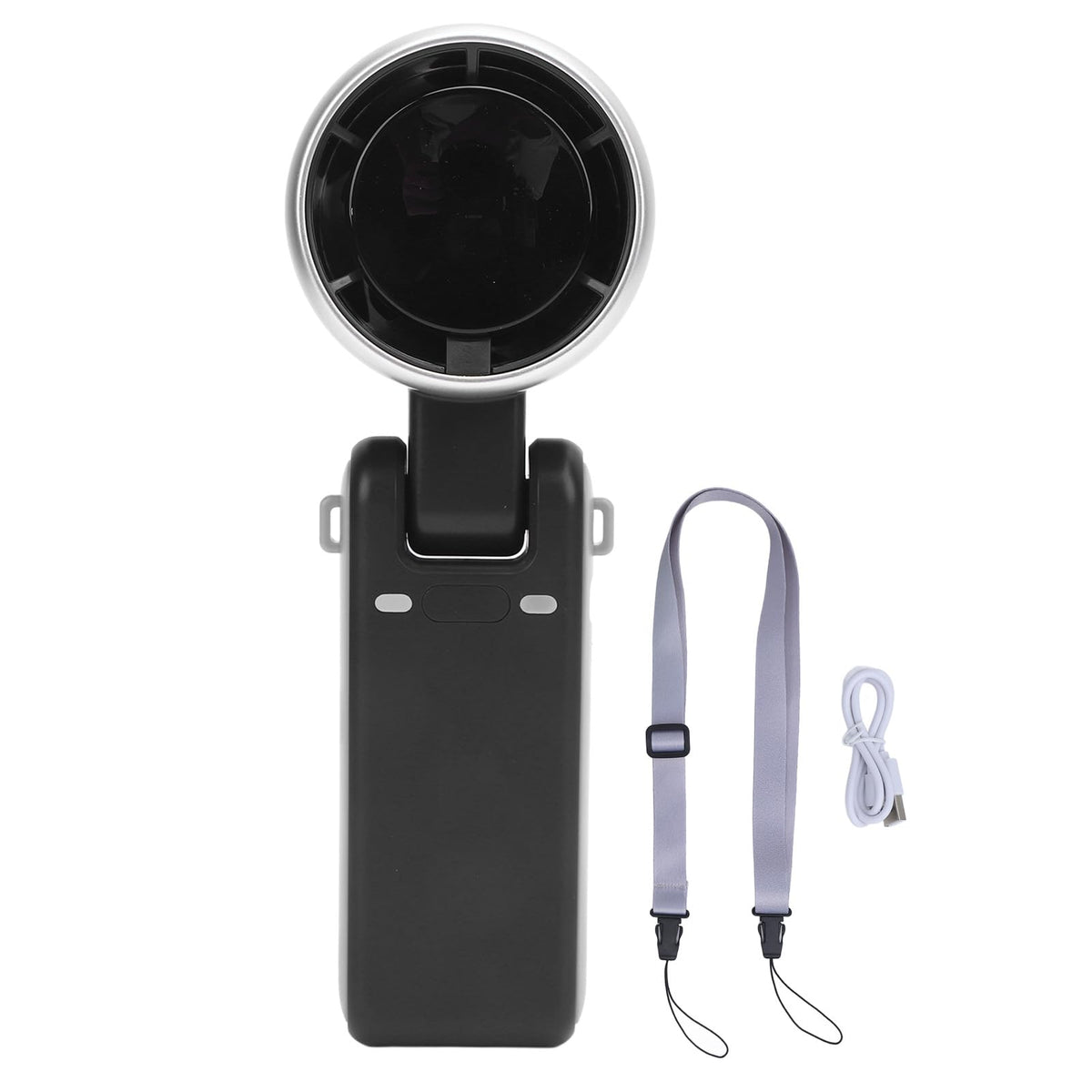 Portable Turbo Handheld Fan with Digital Display – 5-Speed Rechargeable Mini Fan, 3600mAh Battery, Foldable &amp; Neck Strap Design for Outdoor Travel and Daily Use(Black)