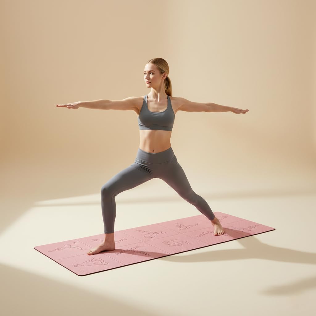 Portable Foldable Yoga Mat – Dual-Sided Non-Slip TPE Exercise Mat for Yoga, Pilates, Kids Nap & Travel (Black) | Other Colors Available in Store