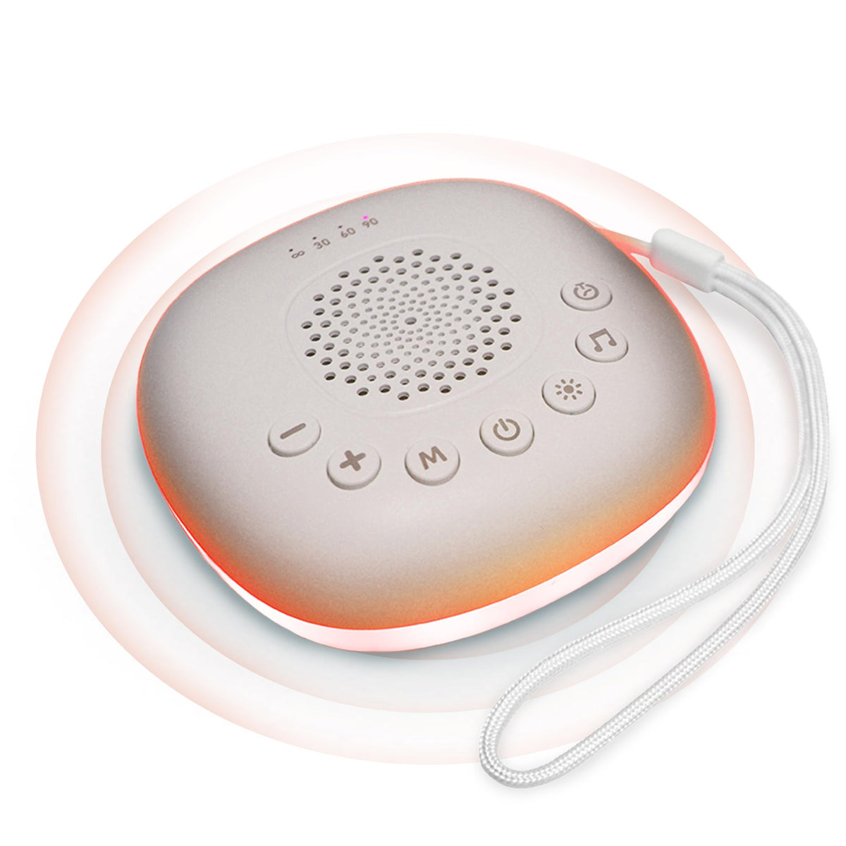 Portable White Noise Machine with 20 Soothing Sounds &amp; RGB LED Night Light – Compact Sleep Sound Device for Babies, Adults &amp; Travel