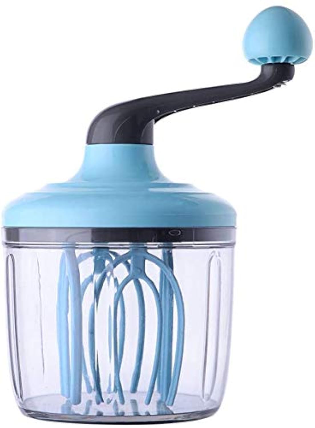 Hand-Crank Egg Beater with 4-Axis Stir Bar – Manual Kitchen Mixer for Whipping Cream, Eggs &amp; Batter – Food-Grade Plastic &amp; Stainless Steel Design (Blue)