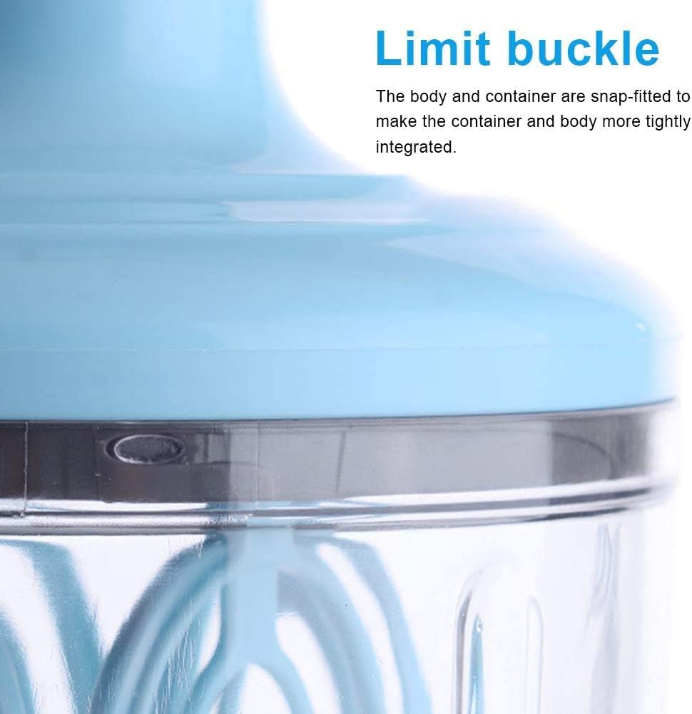 Hand-Crank Egg Beater with 4-Axis Stir Bar – Manual Kitchen Mixer for Whipping Cream, Eggs & Batter – Food-Grade Plastic & Stainless Steel Design (Blue)