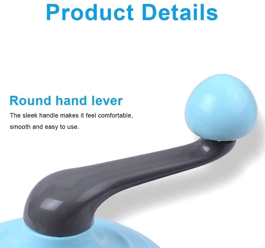 Hand-Crank Egg Beater with 4-Axis Stir Bar – Manual Kitchen Mixer for Whipping Cream, Eggs & Batter – Food-Grade Plastic & Stainless Steel Design (Blue)