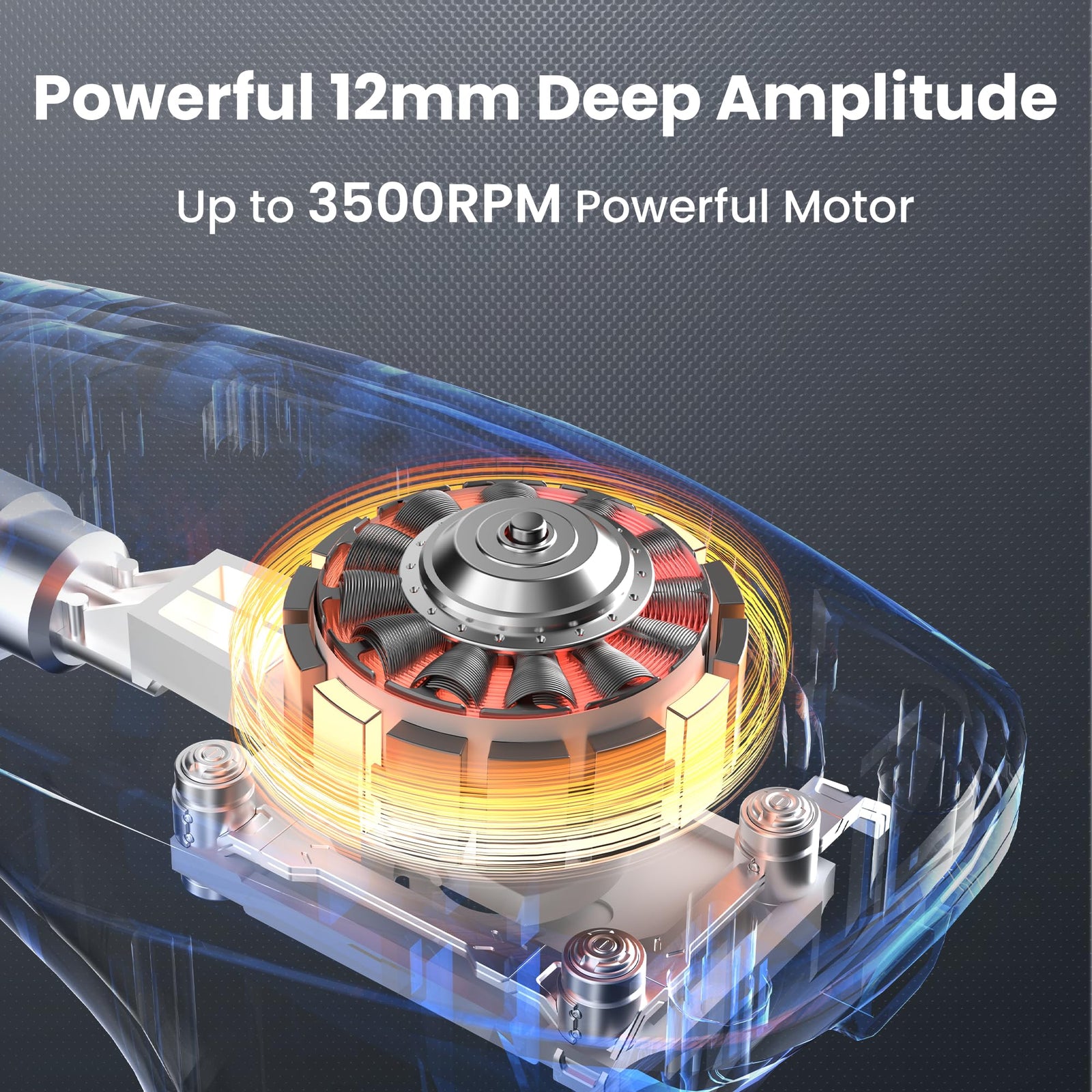 Black 3-in-1 Massage Gun with Extendable Handle & Back Strap – 12-Speed Deep Tissue Muscle Massager, 4 Attachments, USB-C Charging, for Athletes, Gym Recovery & Seniors