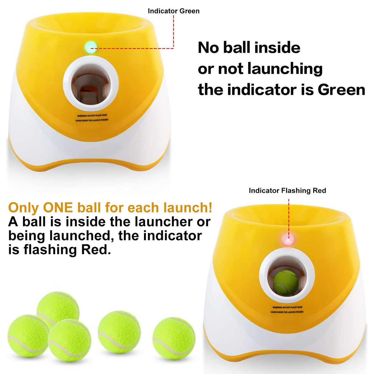 Automatic Dog Ball Launcher with 15 Mini Tennis Balls &amp; Mesh Bag – Rechargeable Pet Toy for Small Dogs, Adjustable Launch Distance, Interactive Play (Orange)