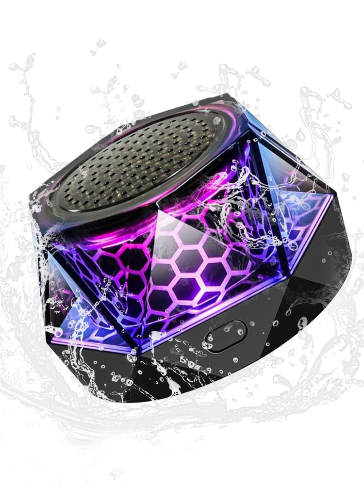Magnetic Bluetooth Speaker – RGB Light Show, IPX7 Waterproof, TWS Stereo Pairing, 24H Playtime, Compact Design – Perfect for Home, Car, Outdoor Use (Black)