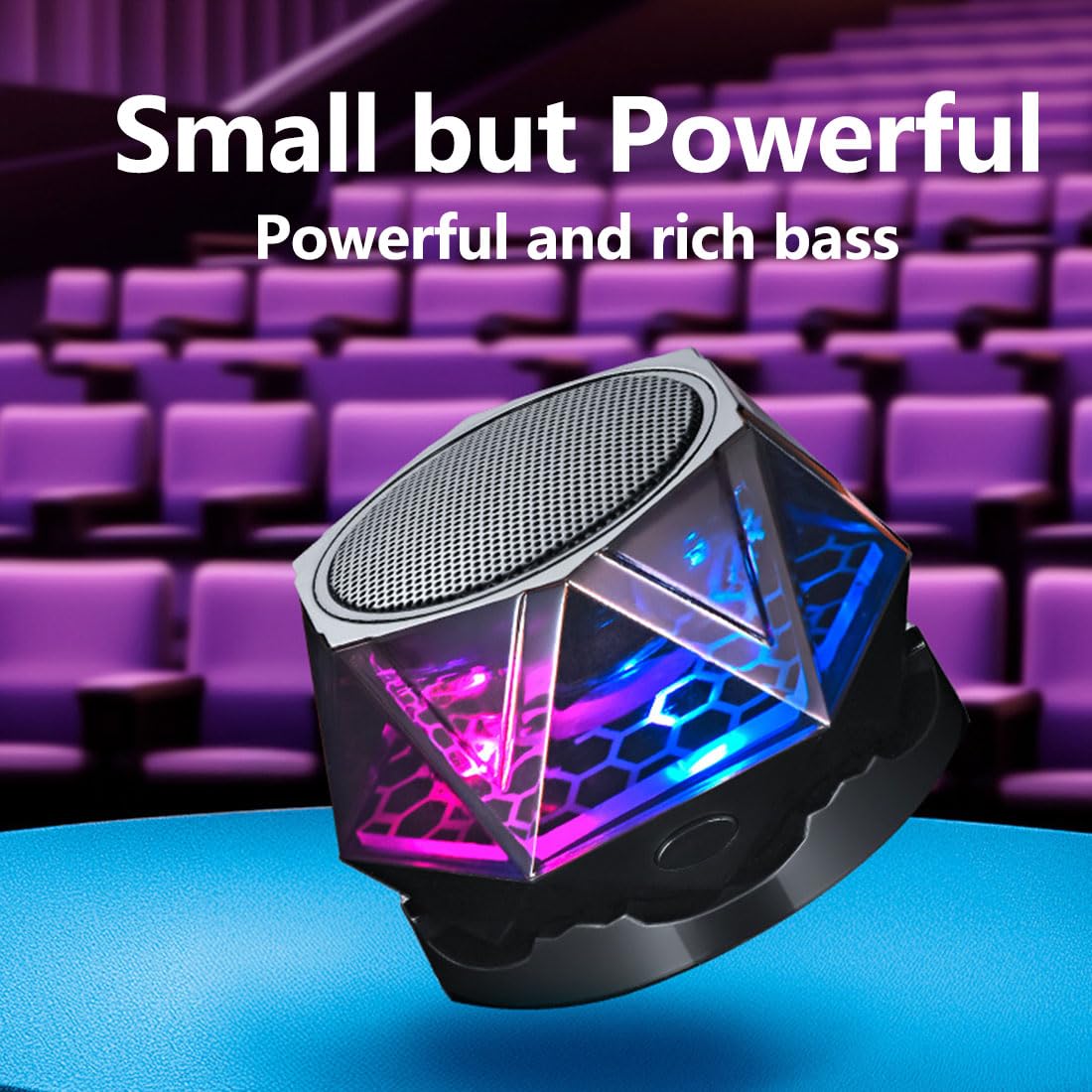 Magnetic Bluetooth Speaker – RGB Light Show, IPX7 Waterproof, TWS Stereo Pairing, 24H Playtime, Compact Design – Perfect for Home, Car, Outdoor Use (Black)