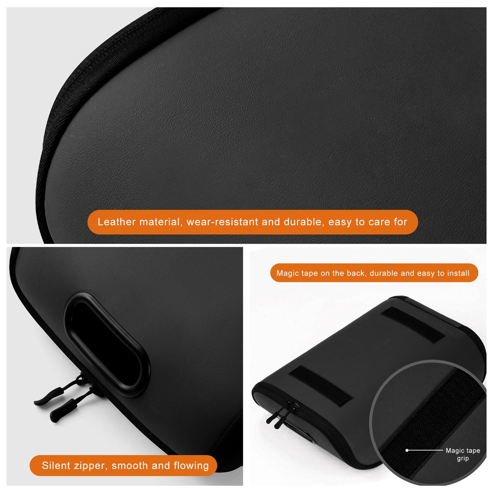 Car Shoe Storage Box – Portable Leather-Look Organizer for Passenger Seat or Trunk, Dustproof and Moisture-Resistant with Zipper and Handle (Black)