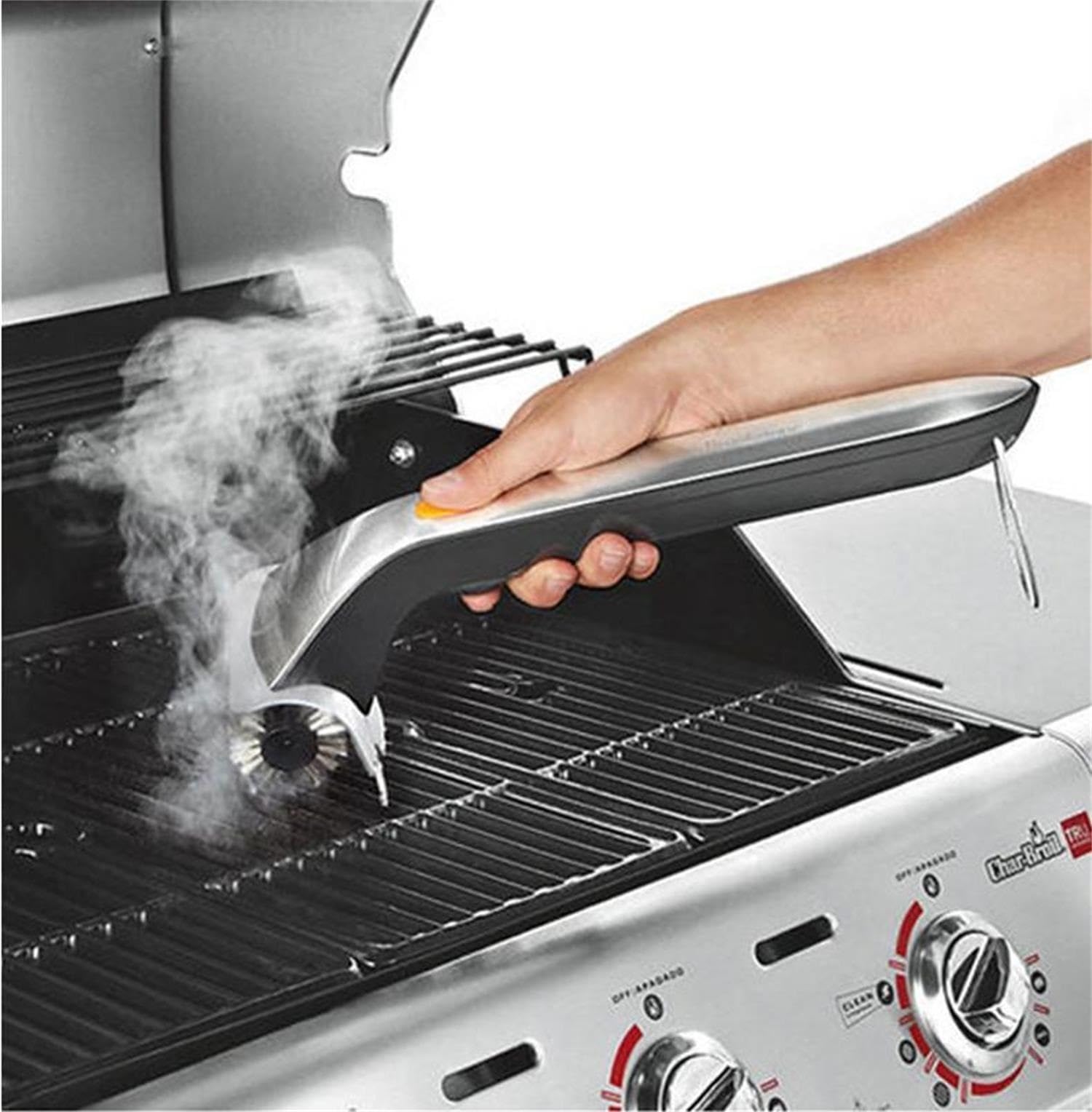 Electric Steam Grill Brush with Stainless Steel Bristles & 3000mAh Rechargeable Battery – Powerful BBQ Cleaner for All Grills, Indoor and Outdoor Use (Grey)