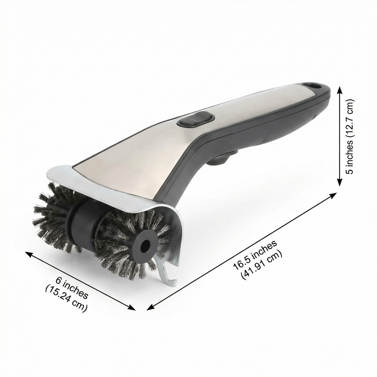 Electric Steam Grill Brush with Stainless Steel Bristles & 3000mAh Rechargeable Battery – Powerful BBQ Cleaner for All Grills, Indoor and Outdoor Use (Grey)