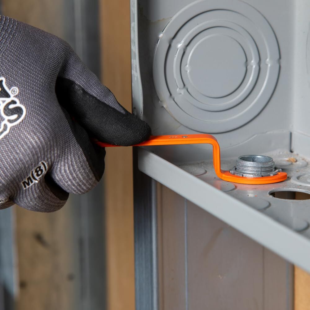 Orange Conduit Lockout Wrench Set – 3-Piece Offset Tool for 1/2", 3/4", 1" Pipe Nuts | Magnetic Storage & Hooked Tip Design | Ideal for Tight Spaces