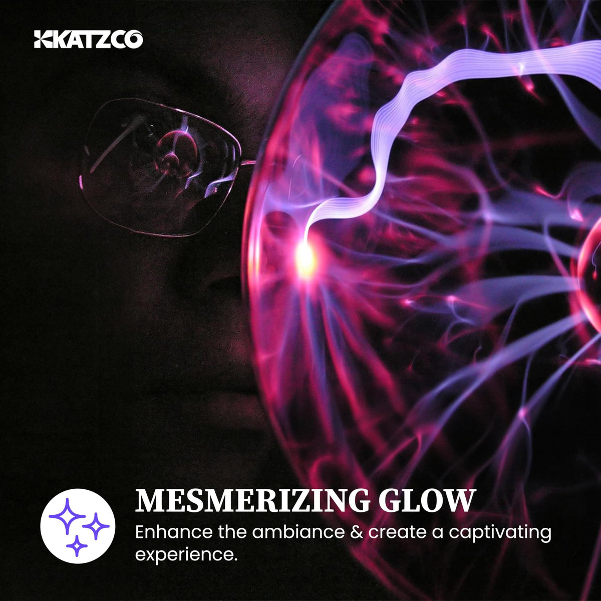 Plasma Ball Lamp - Touch & Sound Sensitive USB-Powered Globe for Decor, Parties & STEM Learning (4 Inch) | Other sizes Available in Store