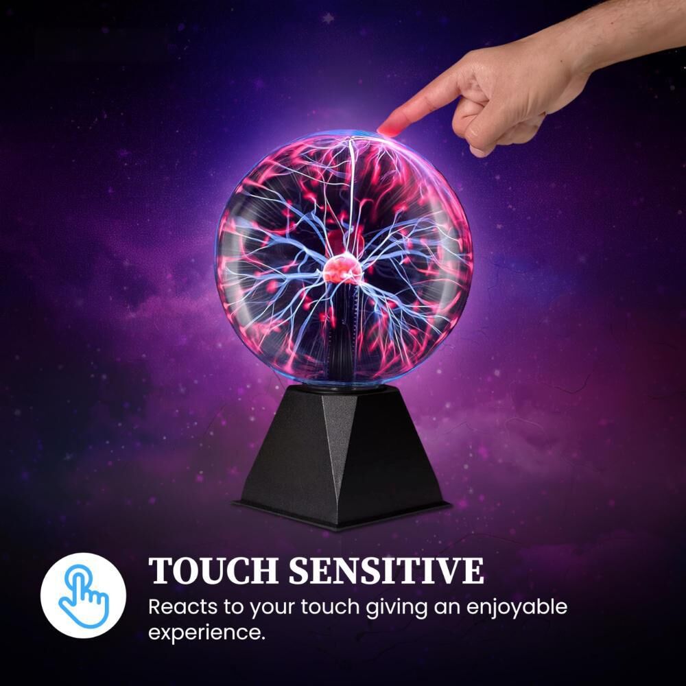 Plasma Ball Lamp - Touch & Sound Sensitive USB-Powered Globe for Decor, Parties & STEM Learning (5 Inch) | Other sizes Available in Store