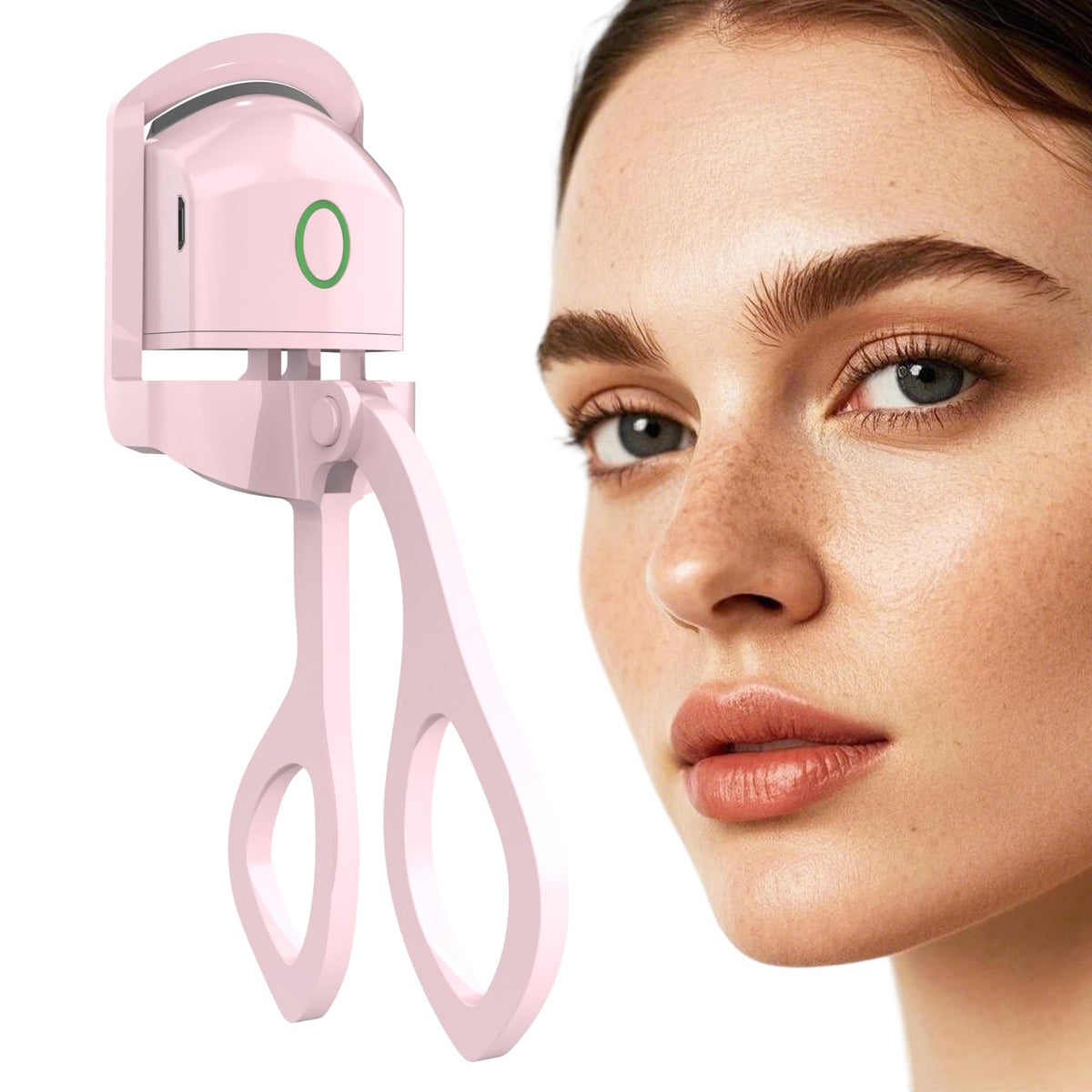 Electric Heated Eyelash Curler – 24H Long-Lasting Curl, USB Rechargeable, Dual Temperature Modes, Fast Heating in 10 Seconds, Portable &amp; Lightweight (Pink)