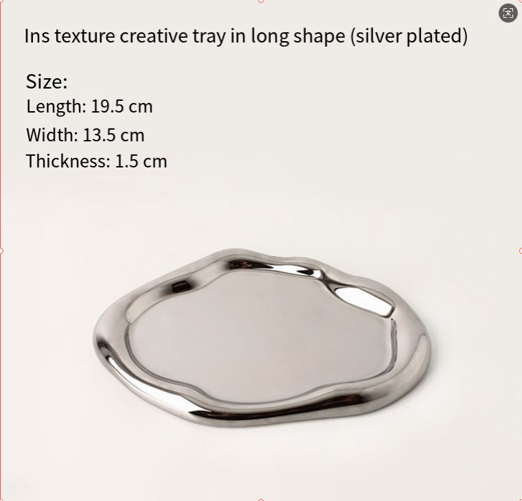 Silver Plated Ceramic Tray Set (Round & Long Shapes) – Minimalist Luxury Decorative Organizer for Jewelry, Vanity & Home Display| Other Styles Available in Store