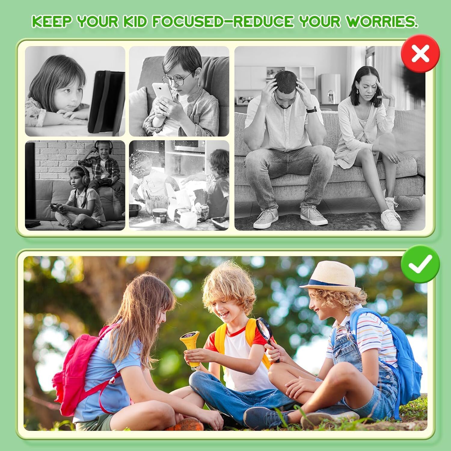 Student Digital Microscope for Kids – Portable 1000x Magnification Handheld Scope with 2 Inch HD Screen, LED Light & Photo Storage, Ideal for Science Class and Outdoor Exploration (Yellow)