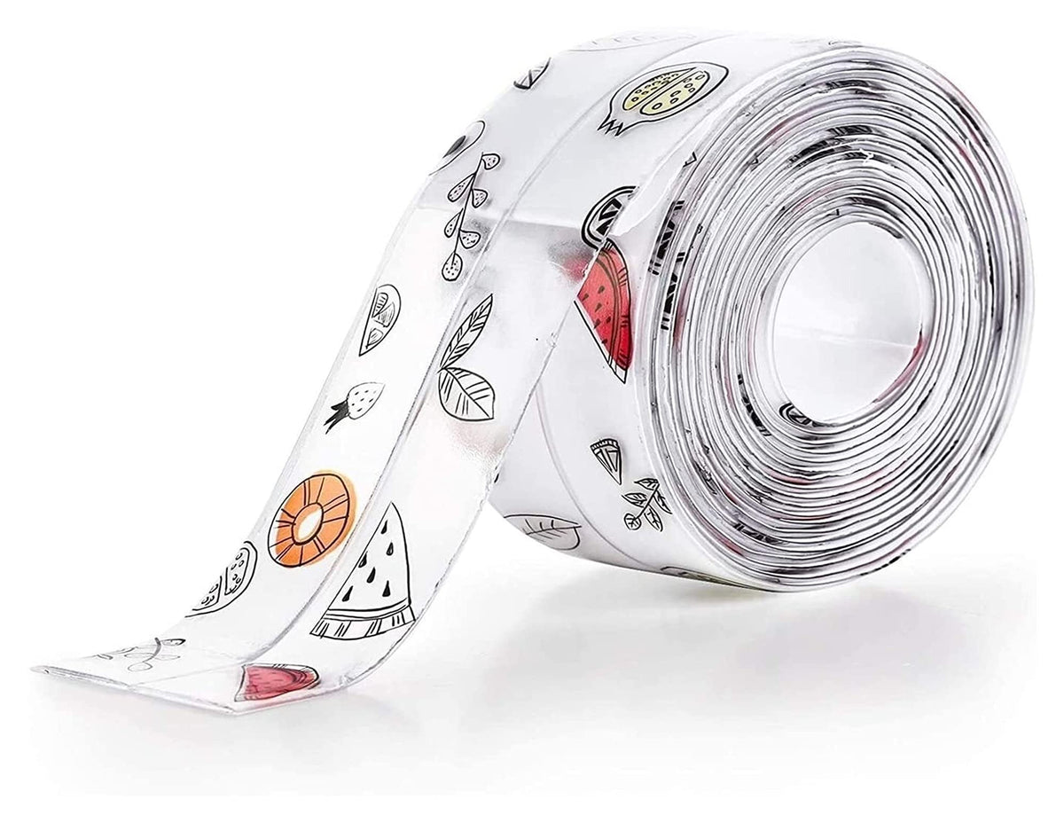 2-Pack Waterproof Self-Adhesive Sealant Tape – Transparent PVC Edge Strip for Kitchen, Bathroom, Sink, Toilet, and Wall Corners – Easy to Cut and Clean (Pattern3)